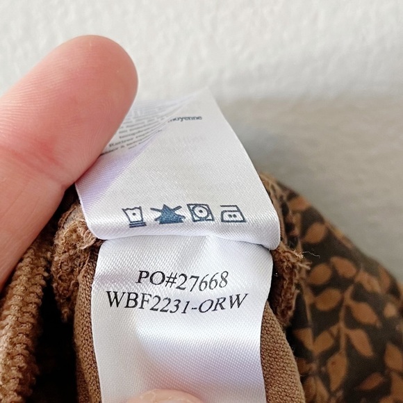 Faherty NWT Stretch Cord Julianne Patch Pocket Brown Straight Leg Pants Size 27 - Picture 11 of 11